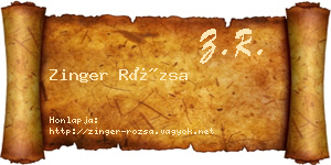 Zinger Rózsa névjegykártya